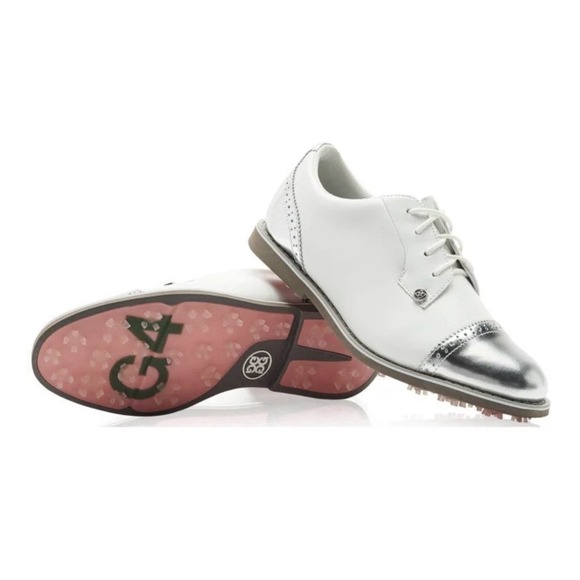 G/FORE Shoes - New G/FORE Gallivanter Cap Toe White Snow / Sharkskin Golf Shoes Size 7.5 NIB